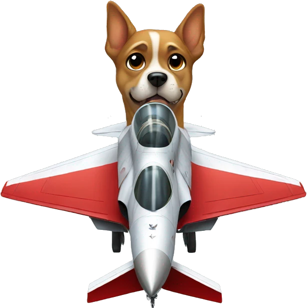 Dog in a fighter jet emoji
