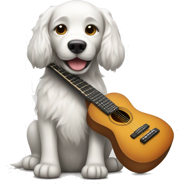 Dog with gitar emoji