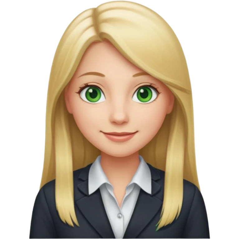 Green eyes office girl with straight long blonde hair barboe emoji