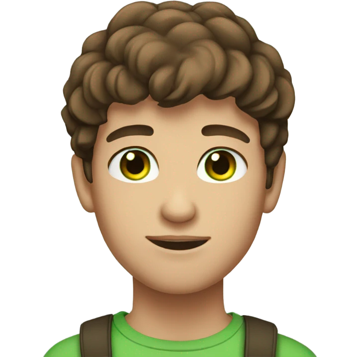 Young man with brown hair and green eyes emoji