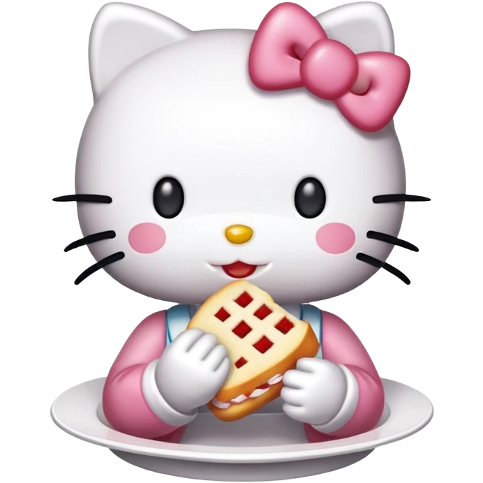 hello kitty eating emoji