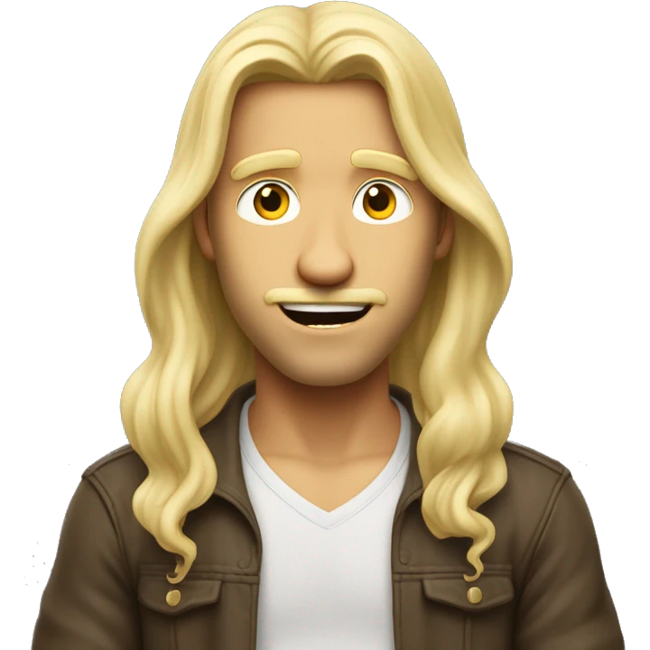 Hi res blonde long haired man shrugging exaggeratedly ￼ emoji