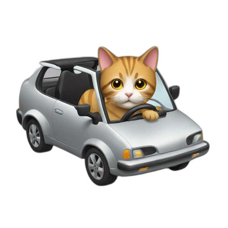 cat driving a car emoji
