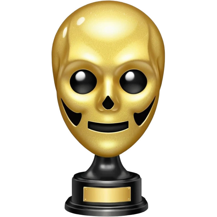 glitter trofeu com a cara do ghostface branco emoji