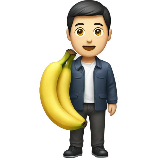 Korean man with a banana emoji