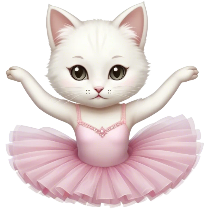 Ballerina white cat emoji