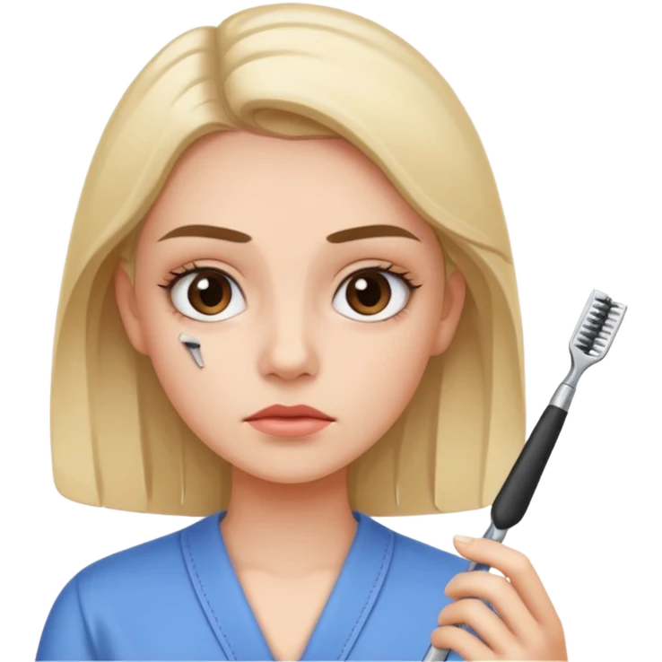 girl holdinng eyebrow razor emoji