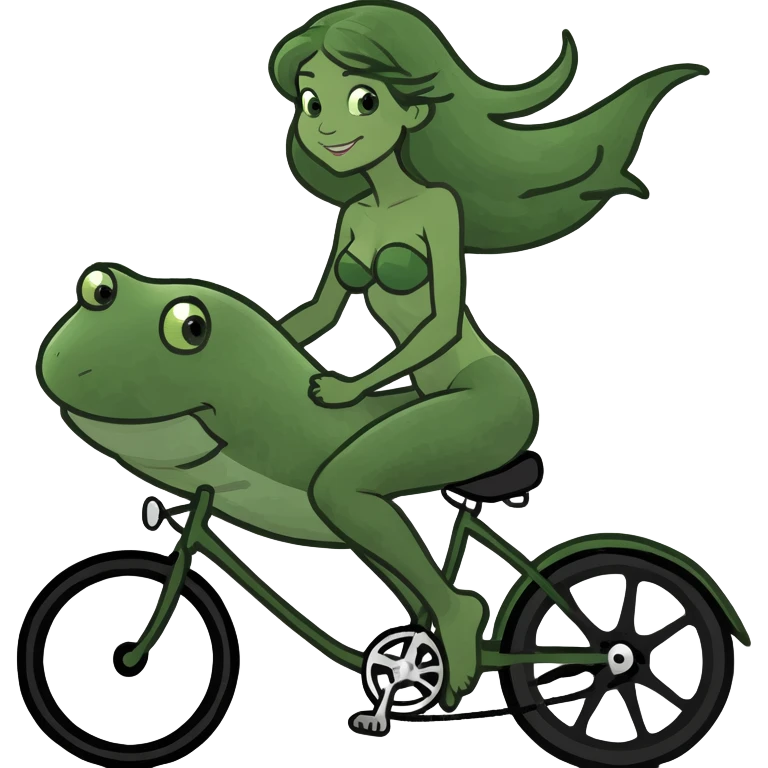 Yogi mermaid on a bike  emoji