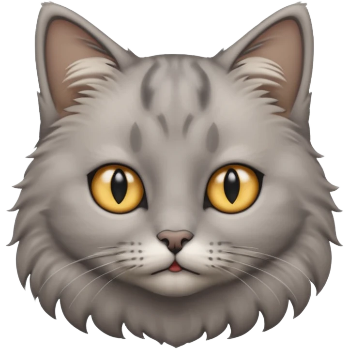 Grey cat with black eyes  emoji