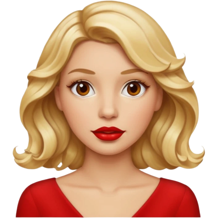 woman red lips, deifferent hair. emoji