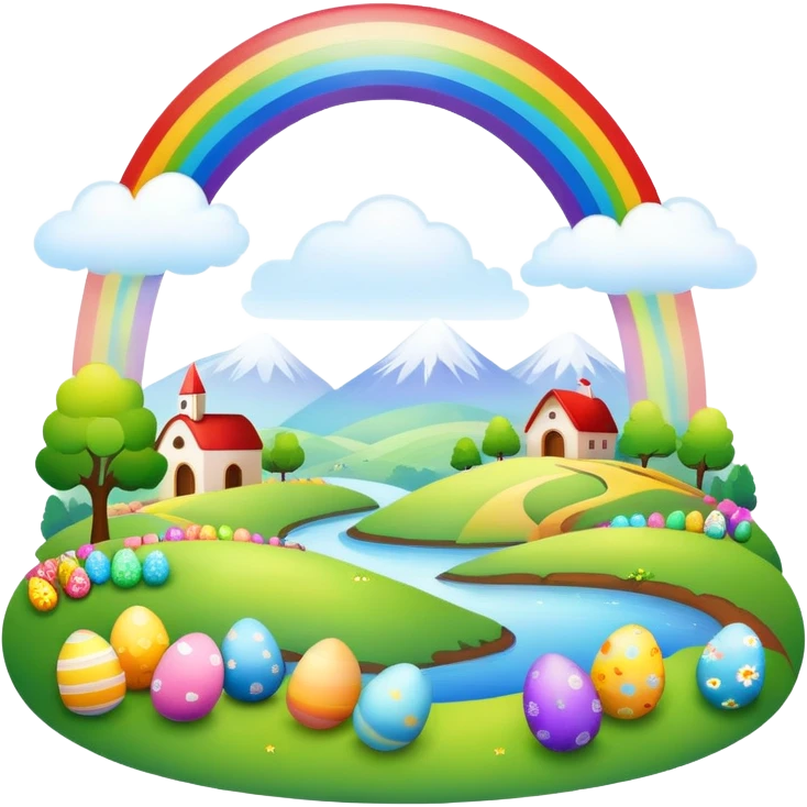 rainbow easter landscape  emoji