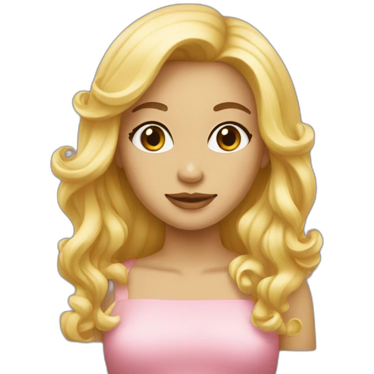 fille blonde rose emoji