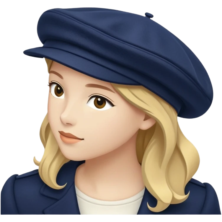 Navy blue Brixton fiddler cap hat emoji