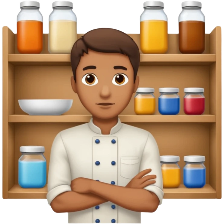 man looking at empty shelf in the kitchen emoji