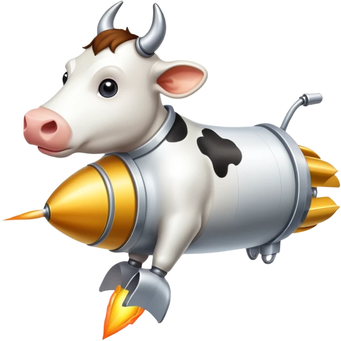 Cow on a rocket emoji