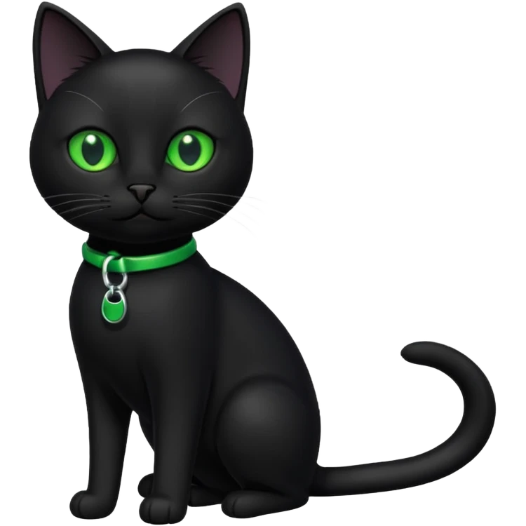 black cat walking on a leash emoji