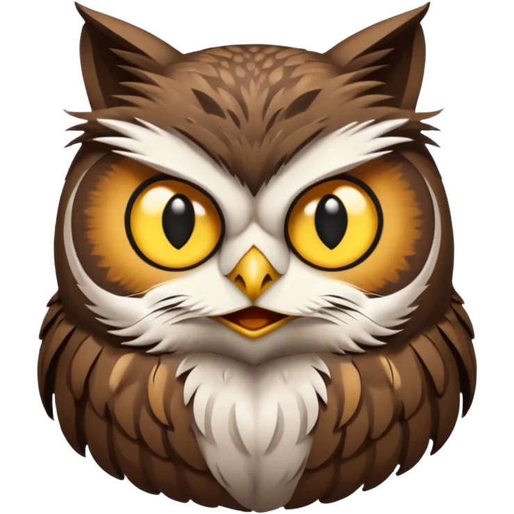 A owl with a cat head emoji