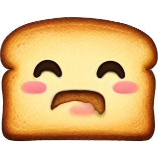 kawai sad burned toast emoji