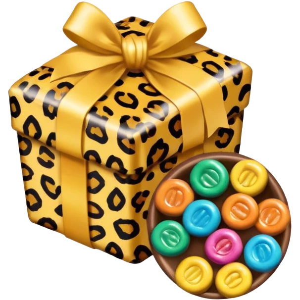 leopard print wrapped candy emoji