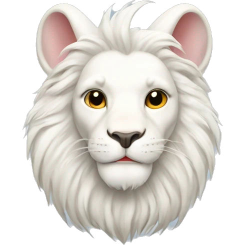 White lion head rabbit emoji