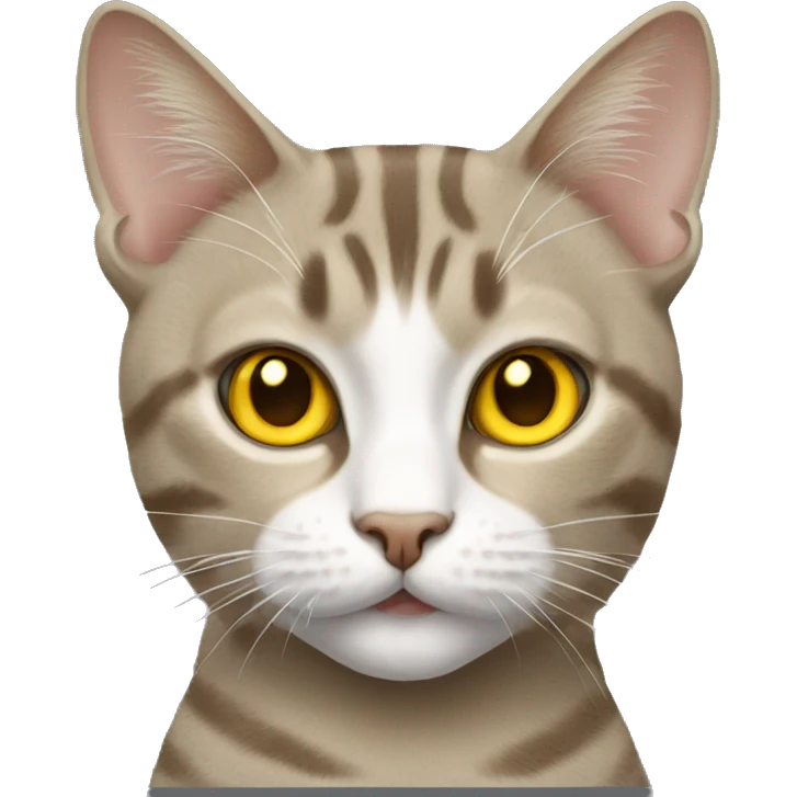 Tabby cat with yellow eyes emoji