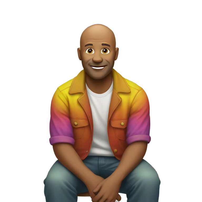 Bald guy on a rainbow  emoji