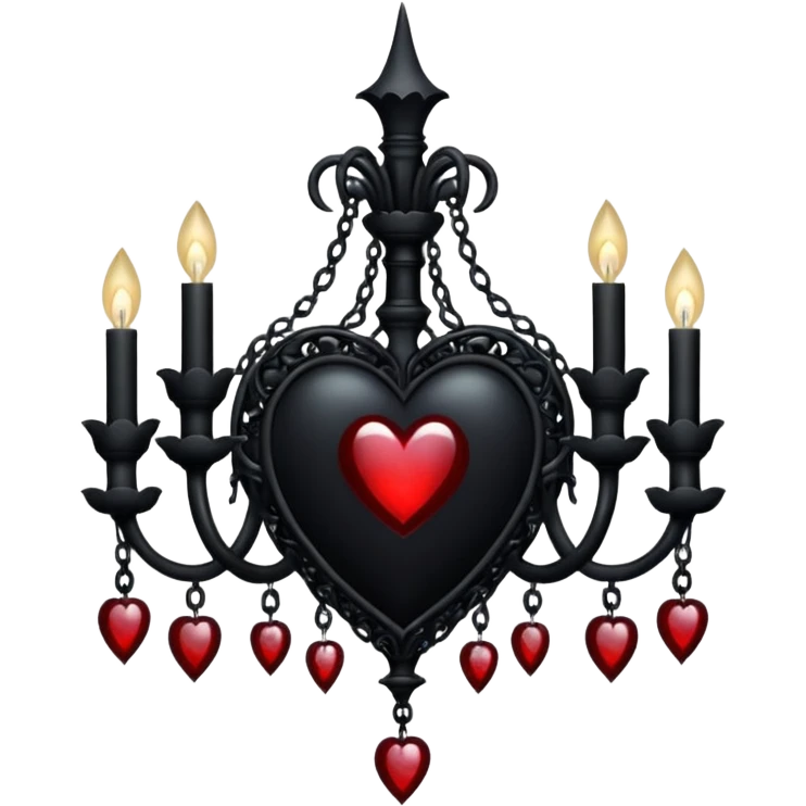 goth heart with a dark chandelier emoji