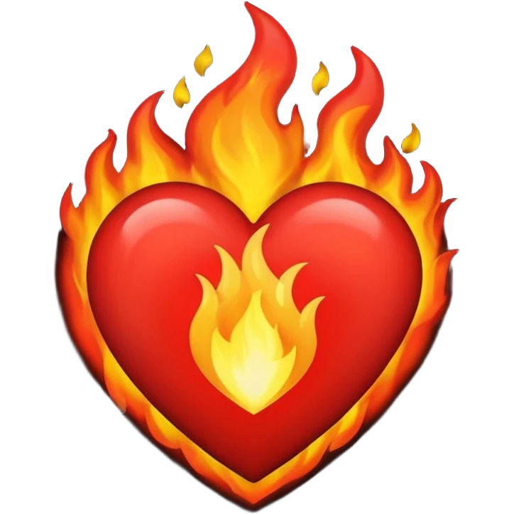 Black and red heart on fire emoji