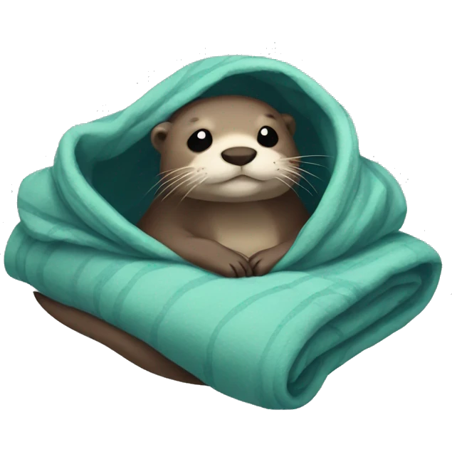 otter cozy in blanket emoji