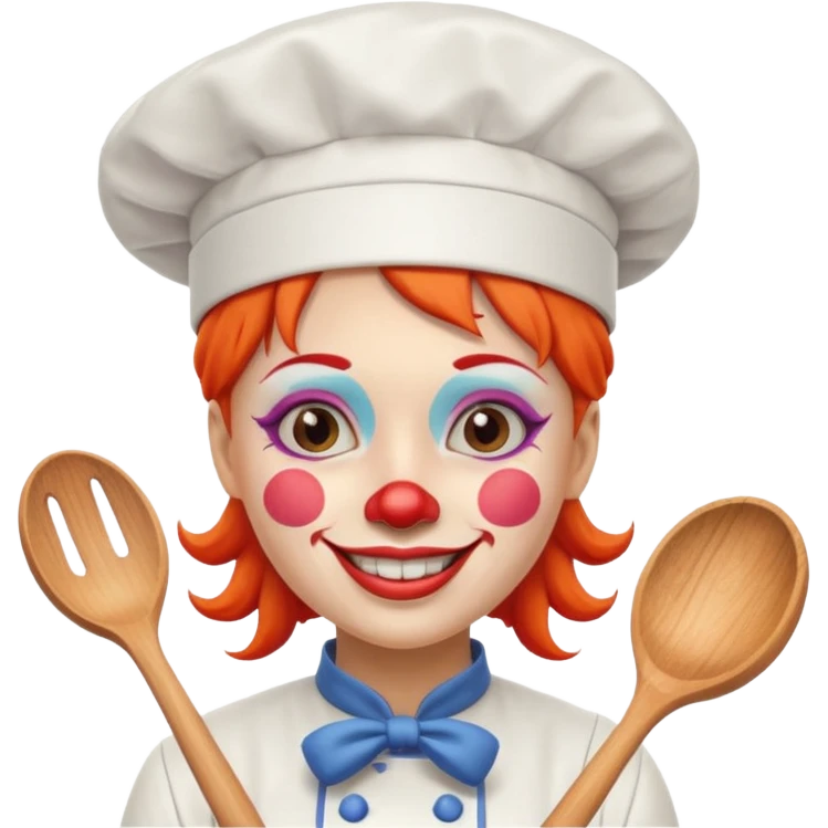 woman clown chef emoji