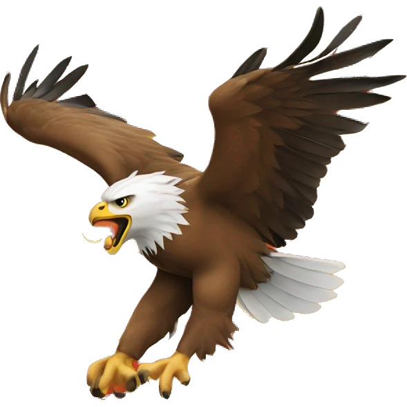 Eagle being hunted by a lion with yellow and red backgrounds emoji
