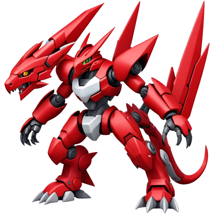  Cool Edgy Futuristic Red Digimon-Fakemon-Guilmon--Mecha full body emoji