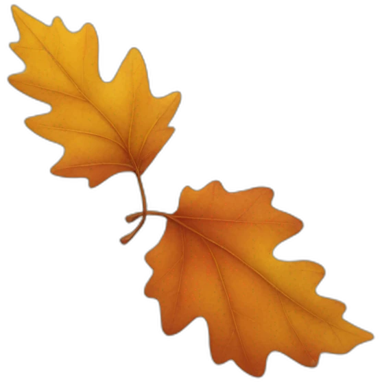 Autumn leave with a smile emoji