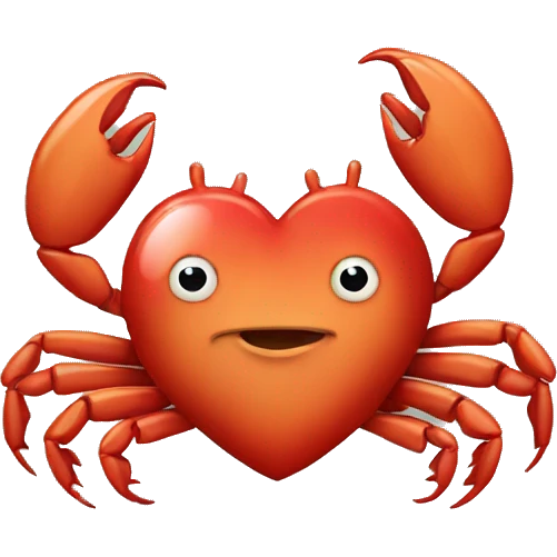 Crab holding heart emoji  emoji