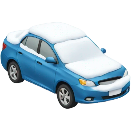 Car covered in snow emoji