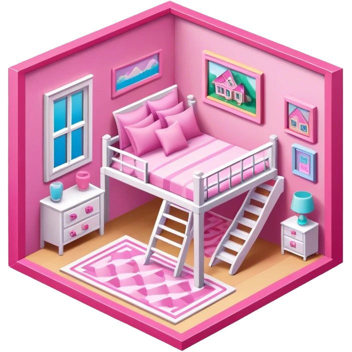 barbie dream house isometric emoji