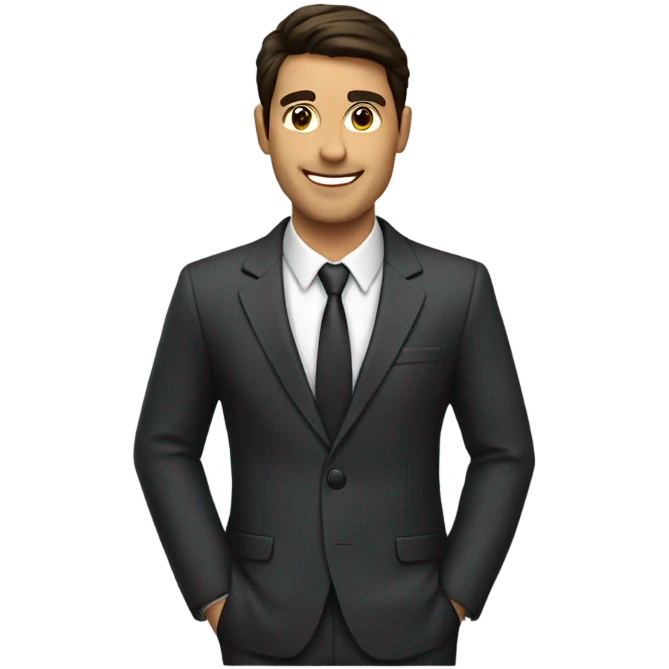 Brunette man wearing a suit holiday money  emoji