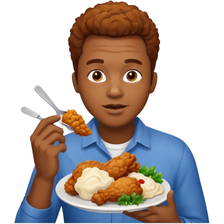 black man eating chicken emoji