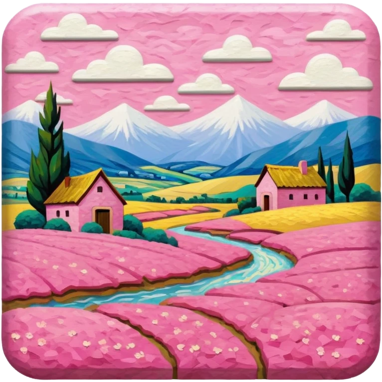 van gogh style pink SPAM art landscape emoji