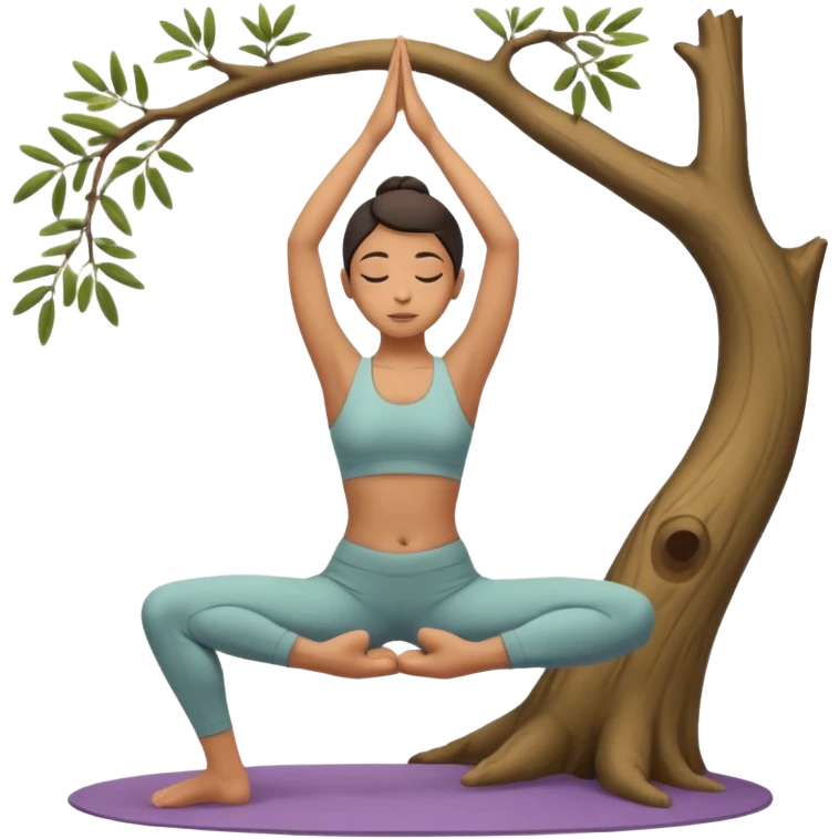 icon on the theme of yoga classes. image of a person in tree asana pose emoji