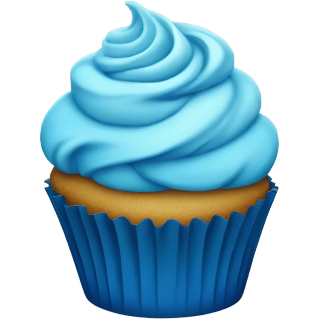 Blue cupcake emoji