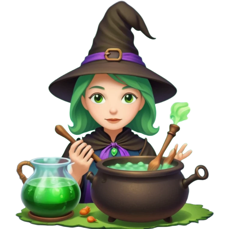 green witch cooking potion emoji