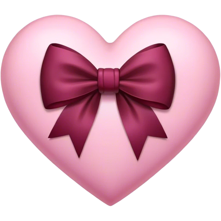 Pink heart with burgundy bow emoji