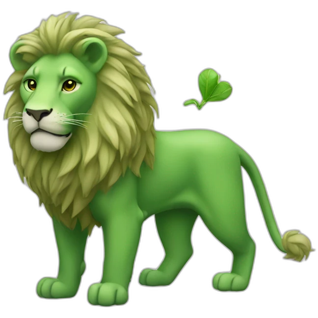 Green Lion with joint emoji