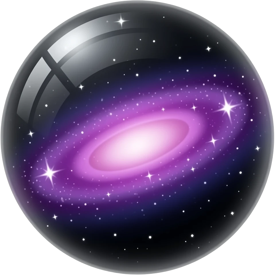 Sparkly black Nebula galaxy crystal orb emoji