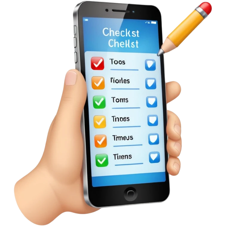 phone with a checklist emoji