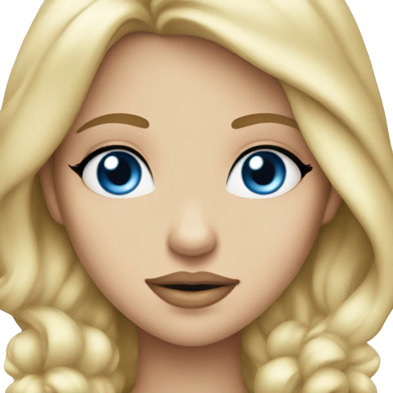 Blonde blue eyes princess big lips emoji