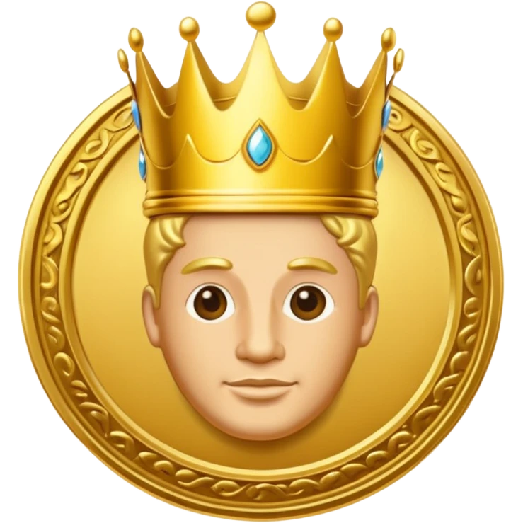 golden coin with king crown emoji