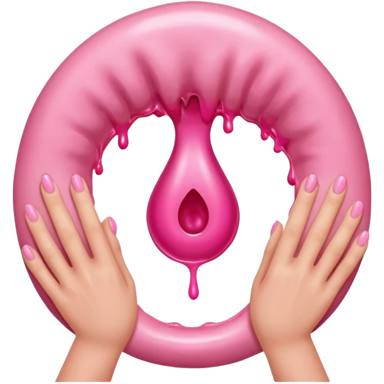 round with a vagina and fingers inside it with pink goo coming out  emoji
