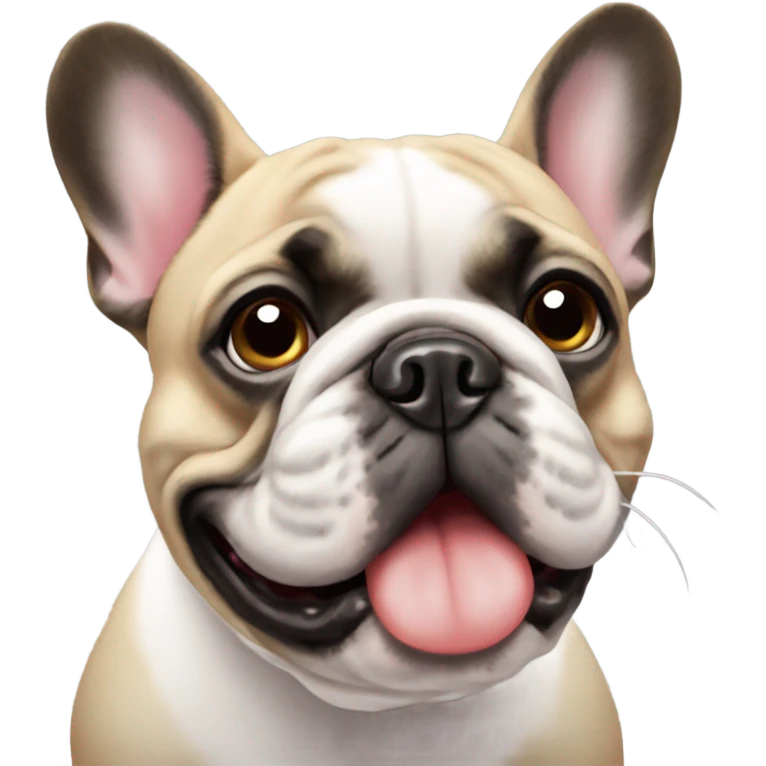 French bulldog looking at viewer emoji